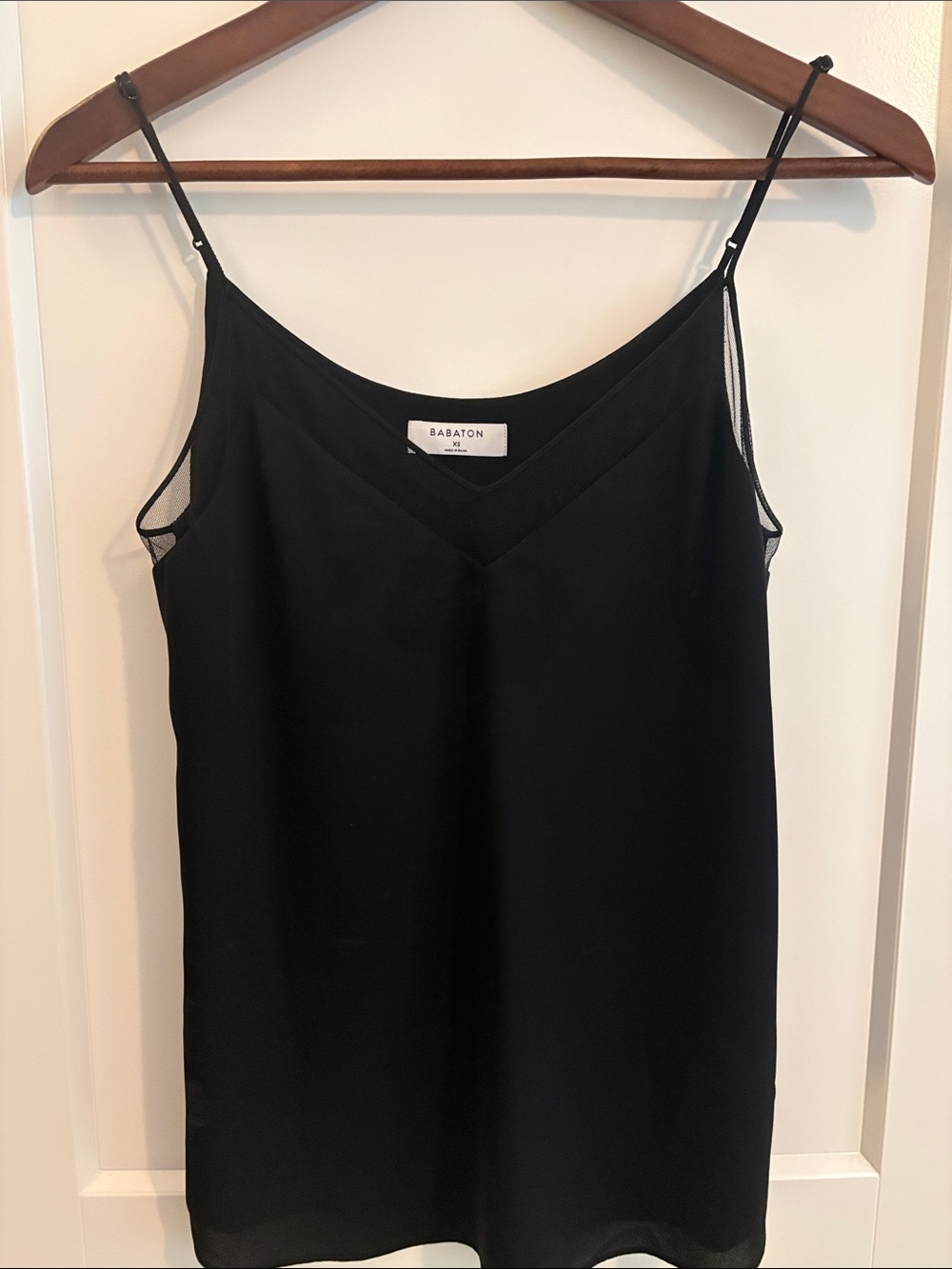 Babaton Black V-Neck Silk-Blend Cami